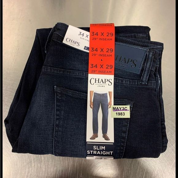 CHAPS SLIM STRAIGHT JEAN SZ 34X29 - Picture 2 of 3